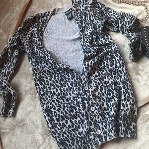 Grey Leopard Cardigan